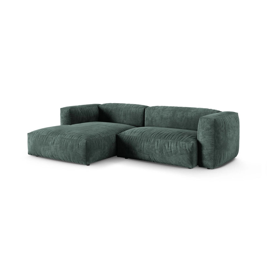Martina modulares Ecksofa, Linke Seite, Sitztiefe 90 cm, aus Samt in Petrol (Vogue 12), 280x176 cm von Micadoni – Bild 3