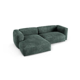 Martina modulares Ecksofa, Linke Seite, Sitztiefe 90 cm, aus Samt in Petrol (Vogue 12), 280x176 cm von Micadoni – Bild 4