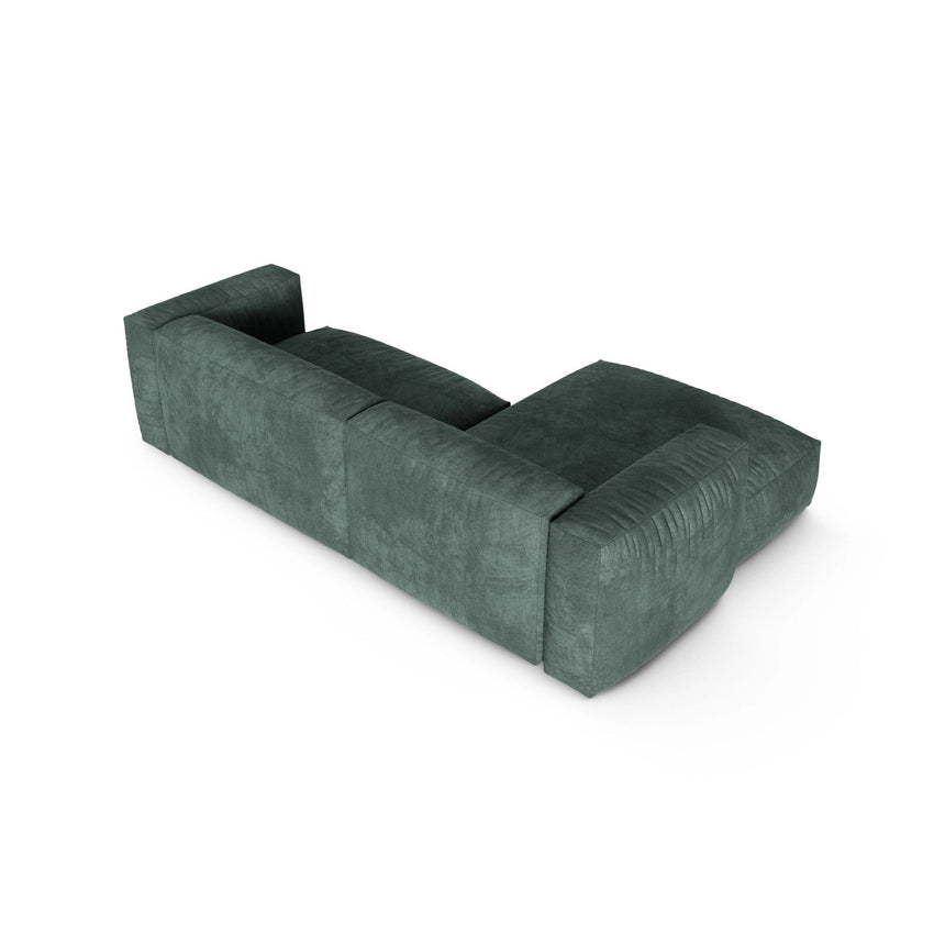 Martina modulares Ecksofa, Linke Seite, Sitztiefe 90 cm, aus Samt in Petrol (Vogue 12), 280x176 cm von Micadoni – Bild 5