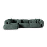Martina modulares Ecksofa, Linke Seite, Sitztiefe 90 cm, aus Samt in Petrol (Vogue 12), 330x176 cm von Micadoni – Bild 1