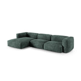 Martina modulares Ecksofa, Linke Seite, Sitztiefe 90 cm, aus Samt in Petrol (Vogue 12), 330x176 cm von Micadoni – Bild 3
