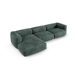 Martina modulares Ecksofa, Linke Seite, Sitztiefe 90 cm, aus Samt in Petrol (Vogue 12), 330x176 cm von Micadoni – Bild 4