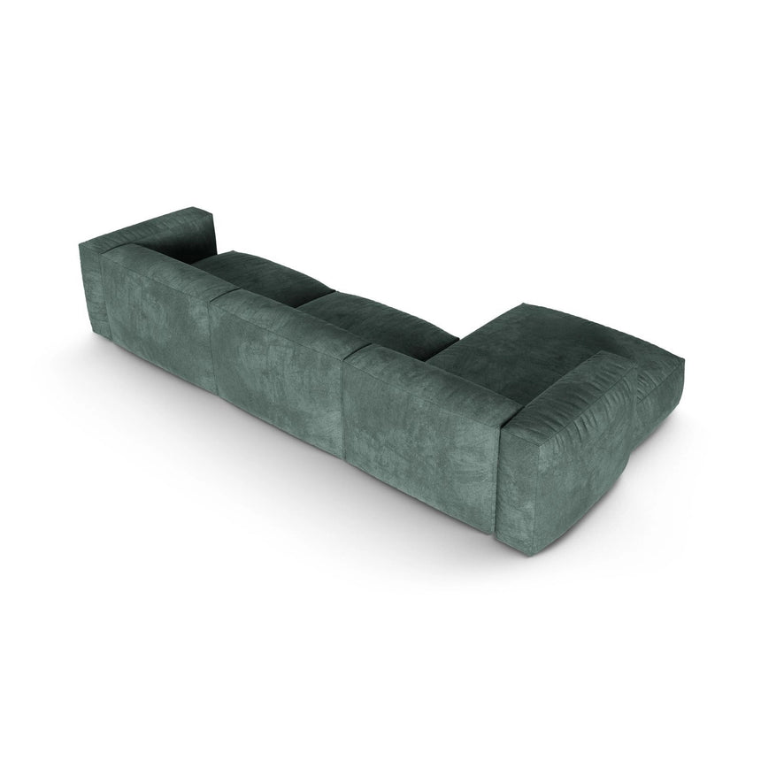 Martina modulares Ecksofa, Linke Seite, Sitztiefe 90 cm, aus Samt in Petrol (Vogue 12), 330x176 cm von Micadoni – Bild 5