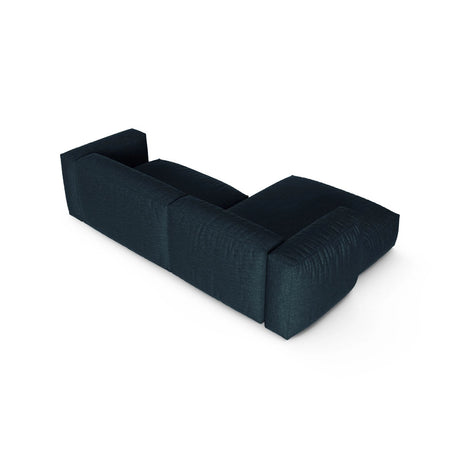Martina modulares Ecksofa, Linke Seite, Sitztiefe 90 cm, aus Strukturierter Stoff in Blau Jeans (Boston Ocean), 280x176 cm von Micadoni – Bild 5