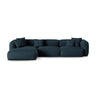 Martina modulares Ecksofa, Linke Seite, Sitztiefe 90 cm, aus Strukturierter Stoff in Blau Jeans (Boston Ocean), 330x176 cm von Micadoni – Bild 1