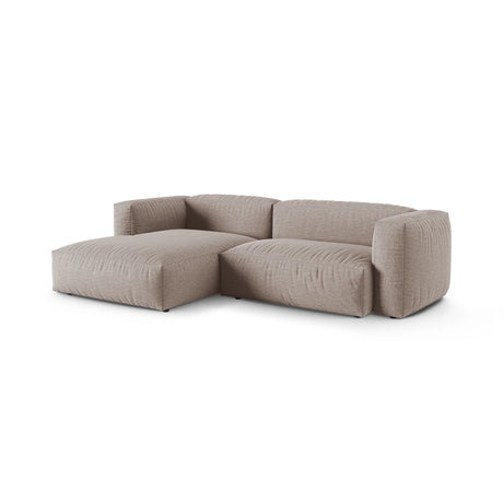 Martina modulares Ecksofa, Linke Seite, Sitztiefe 90 cm, aus Strukturierter Stoff in Dunkelbeige (Boston Trufa), 280x176 cm von Micadoni – Bild 3