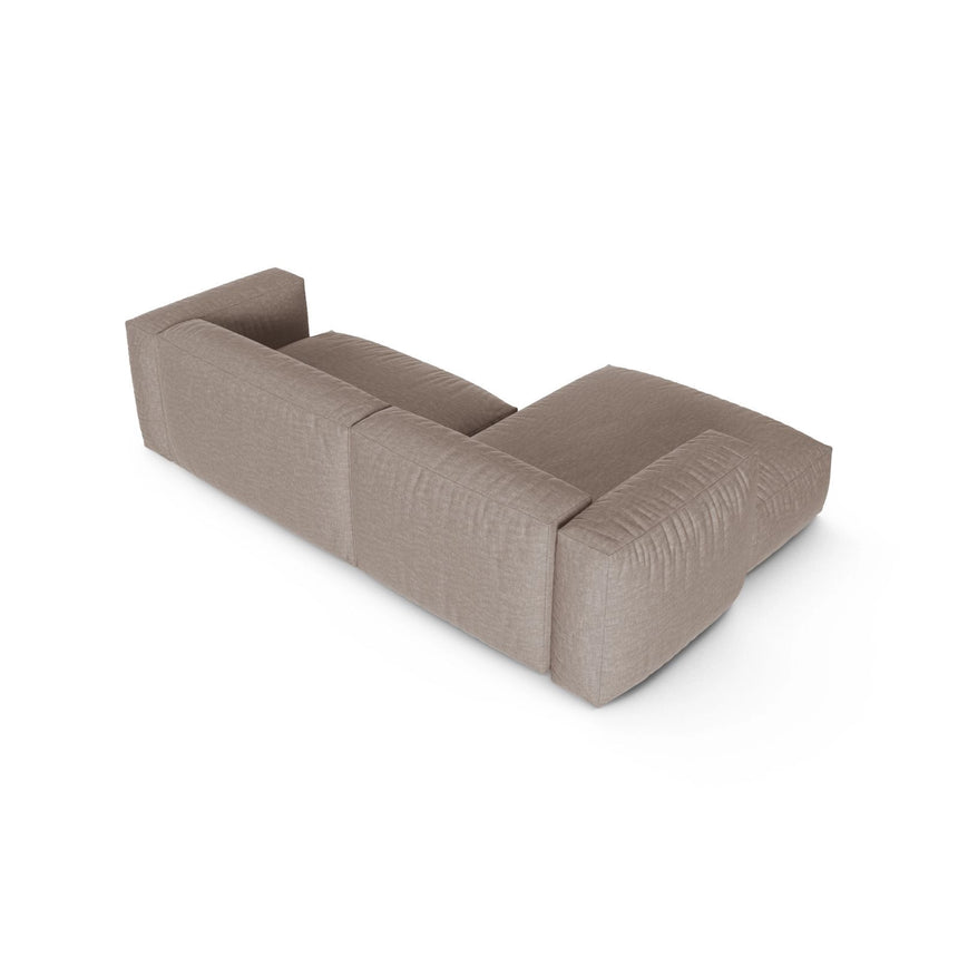 Martina modulares Ecksofa, Linke Seite, Sitztiefe 90 cm, aus Strukturierter Stoff in Dunkelbeige (Boston Trufa), 280x176 cm von Micadoni – Bild 5