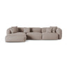 Martina modulares Ecksofa, Linke Seite, Sitztiefe 90 cm, aus Strukturierter Stoff in Dunkelbeige (Boston Trufa), 330x176 cm von Micadoni – Bild 1