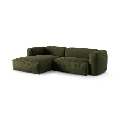 Martina modulares Ecksofa, Linke Seite, Sitztiefe 90 cm, aus Strukturierter Stoff in Grün (Boston Forest), 280x176 cm von Micadoni – Bild 3