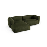 Martina modulares Ecksofa, Linke Seite, Sitztiefe 90 cm, aus Strukturierter Stoff in Grün (Boston Forest), 280x176 cm von Micadoni – Bild 4