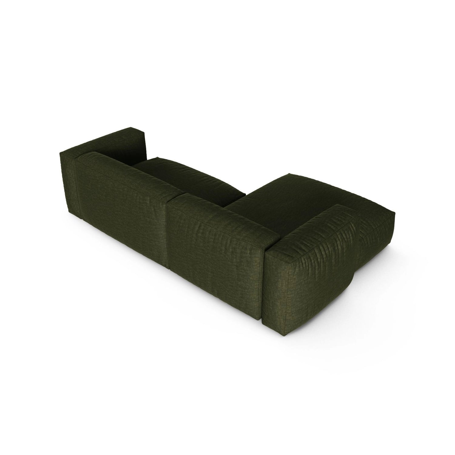 Martina modulares Ecksofa, Linke Seite, Sitztiefe 90 cm, aus Strukturierter Stoff in Grün (Boston Forest), 280x176 cm von Micadoni – Bild 5