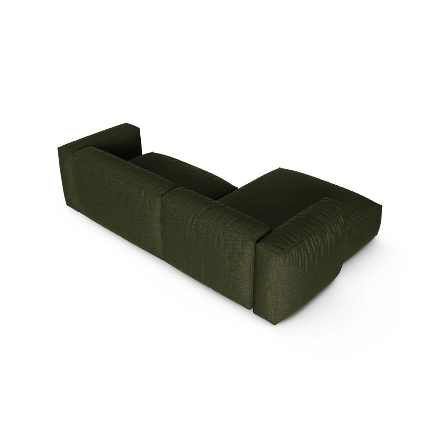 Martina modulares Ecksofa, Linke Seite, Sitztiefe 90 cm, aus Strukturierter Stoff in Grün (Boston Forest), 280x176 cm von Micadoni – Bild 5