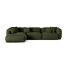 Martina modulares Ecksofa, Linke Seite, Sitztiefe 90 cm, aus Strukturierter Stoff in Grün (Boston Forest), 330x176 cm von Micadoni – Bild 1