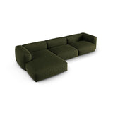 Martina modulares Ecksofa, Linke Seite, Sitztiefe 90 cm, aus Strukturierter Stoff in Grün (Boston Forest), 330x176 cm von Micadoni – Bild 4