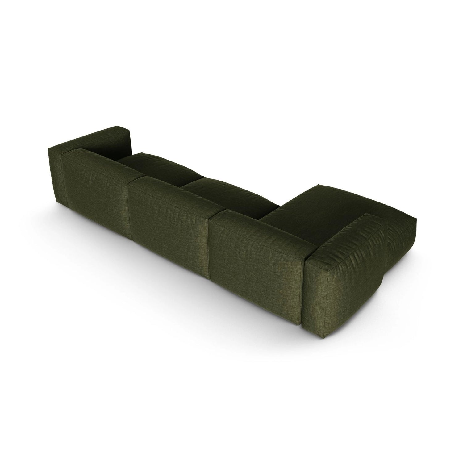 Martina modulares Ecksofa, Linke Seite, Sitztiefe 90 cm, aus Strukturierter Stoff in Grün (Boston Forest), 330x176 cm von Micadoni – Bild 5