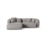Martina modulares Ecksofa, Linke Seite, Sitztiefe 90 cm, aus Strukturierter Stoff in Hellgrau (Boston Light Grey), 280x176 cm von Micadoni – Bild 1