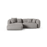 Martina modulares Ecksofa, Linke Seite, Sitztiefe 90 cm, aus Strukturierter Stoff in Hellgrau (Boston Light Grey), 280x176 cm von Micadoni – Bild 1