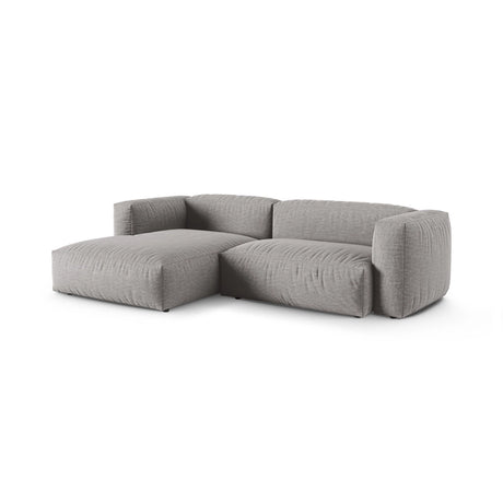 Martina modulares Ecksofa, Linke Seite, Sitztiefe 90 cm, aus Strukturierter Stoff in Hellgrau (Boston Light Grey), 280x176 cm von Micadoni – Bild 3