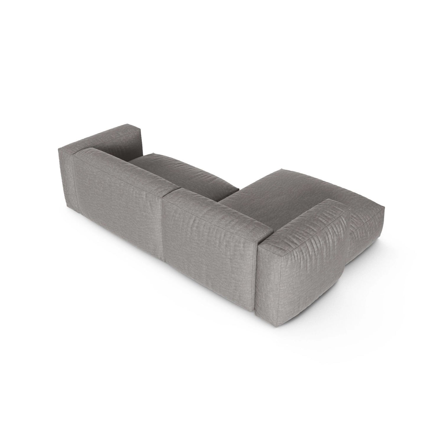 Martina modulares Ecksofa, Linke Seite, Sitztiefe 90 cm, aus Strukturierter Stoff in Hellgrau (Boston Light Grey), 280x176 cm von Micadoni – Bild 5