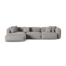 Martina modulares Ecksofa, Linke Seite, Sitztiefe 90 cm, aus Strukturierter Stoff in Hellgrau (Boston Light Grey), 330x176 cm von Micadoni – Bild 1