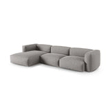 Martina modulares Ecksofa, Linke Seite, Sitztiefe 90 cm, aus Strukturierter Stoff in Hellgrau (Boston Light Grey), 330x176 cm von Micadoni – Bild 3