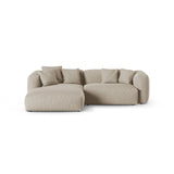 Martina modulares Ecksofa, Linke Seite, Sitztiefe 90 cm, aus Strukturierter Stoff in Leichtes Beige (Boston Toffee), 280x176 cm von Micadoni – Bild 1