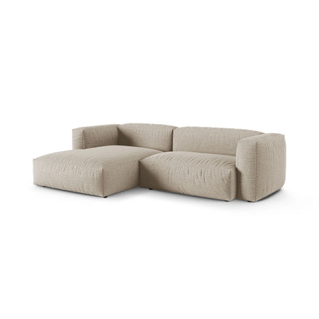 Martina modulares Ecksofa, Linke Seite, Sitztiefe 90 cm, aus Strukturierter Stoff in Leichtes Beige (Boston Toffee), 280x176 cm von Micadoni – Bild 3