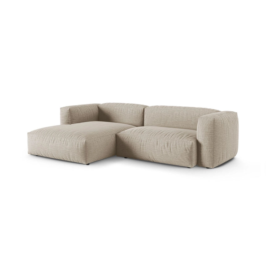 Martina modulares Ecksofa, Linke Seite, Sitztiefe 90 cm, aus Strukturierter Stoff in Leichtes Beige (Boston Toffee), 280x176 cm von Micadoni – Bild 3