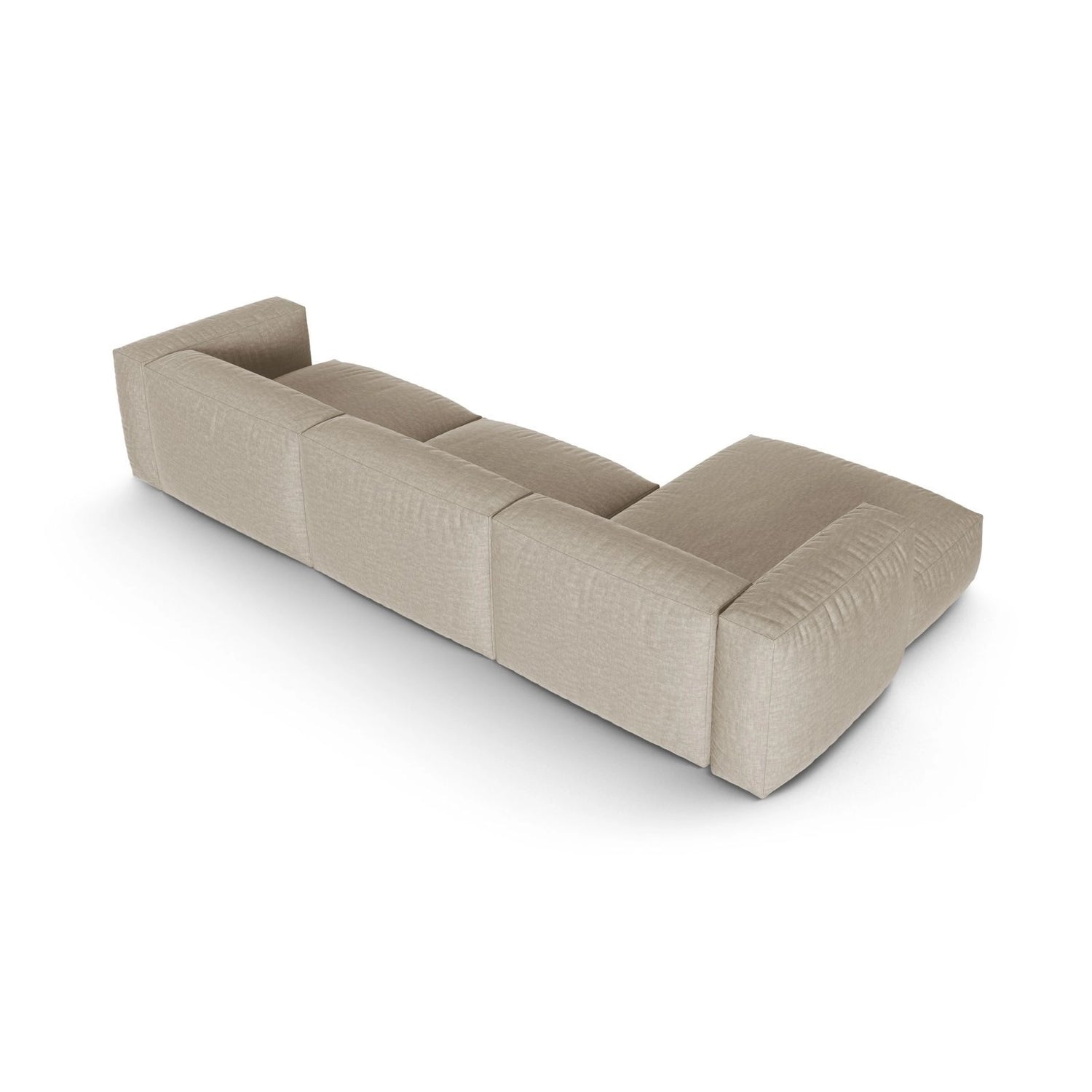 Martina modulares Ecksofa, Linke Seite, Sitztiefe 90 cm, aus Strukturierter Stoff in Leichtes Beige (Boston Toffee), 330x176 cm von Micadoni – Bild 5