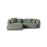 Martina modulares Ecksofa, Linke Seite, Sitztiefe 90 cm, aus Strukturierter Stoff in Moosgrün (Boston Water Green), 280x176 cm von Micadoni – Bild 1