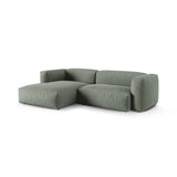 Martina modulares Ecksofa, Linke Seite, Sitztiefe 90 cm, aus Strukturierter Stoff in Moosgrün (Boston Water Green), 280x176 cm von Micadoni – Bild 3