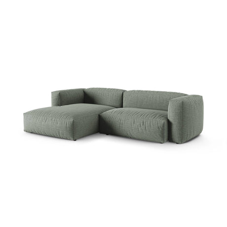 Martina modulares Ecksofa, Linke Seite, Sitztiefe 90 cm, aus Strukturierter Stoff in Moosgrün (Boston Water Green), 280x176 cm von Micadoni – Bild 3