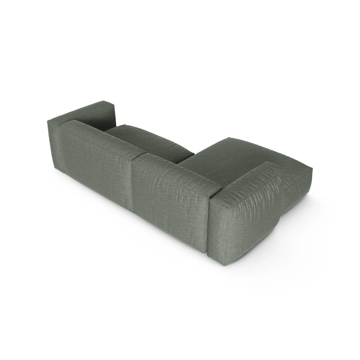 Martina modulares Ecksofa, Linke Seite, Sitztiefe 90 cm, aus Strukturierter Stoff in Moosgrün (Boston Water Green), 280x176 cm von Micadoni – Bild 5