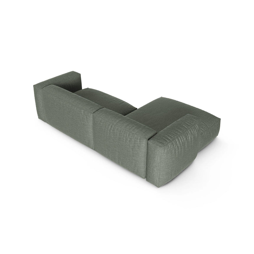 Martina modulares Ecksofa, Linke Seite, Sitztiefe 90 cm, aus Strukturierter Stoff in Moosgrün (Boston Water Green), 280x176 cm von Micadoni – Bild 5