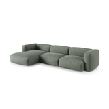 Martina modulares Ecksofa, Linke Seite, Sitztiefe 90 cm, aus Strukturierter Stoff in Moosgrün (Boston Water Green), 330x176 cm von Micadoni – Bild 3