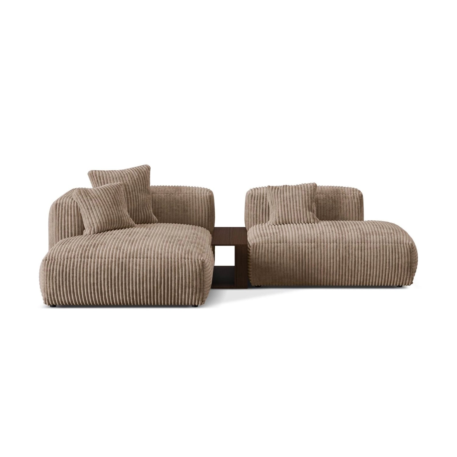 Martina modulares Ecksofa, Linke Seite, aus Cord in Acorn (Tilia 17), 285x176 cm
 von Micadoni – Bild 1