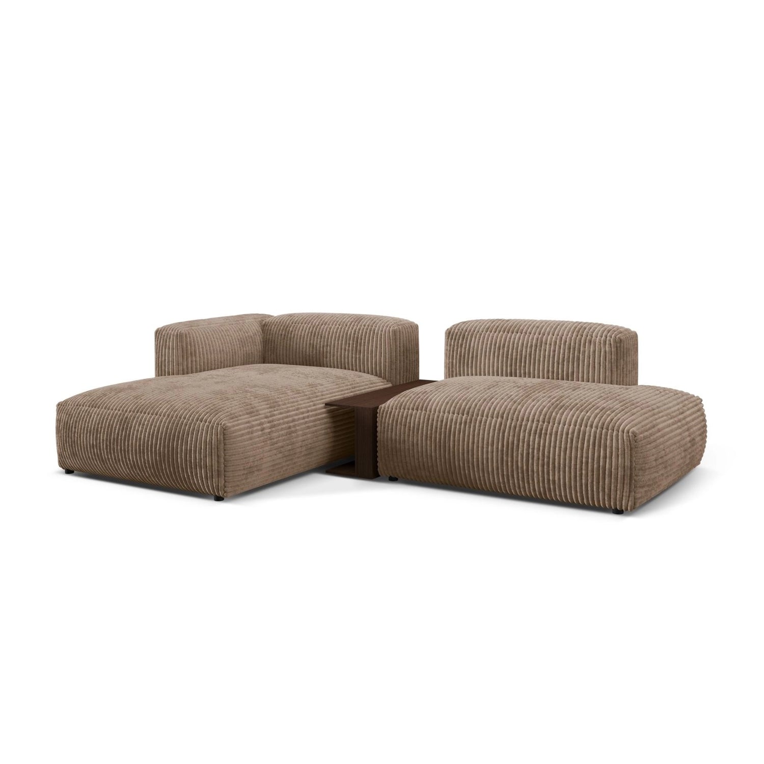 Martina modulares Ecksofa, Linke Seite, aus Cord in Acorn (Tilia 17), 285x176 cm
 von Micadoni – Bild 3