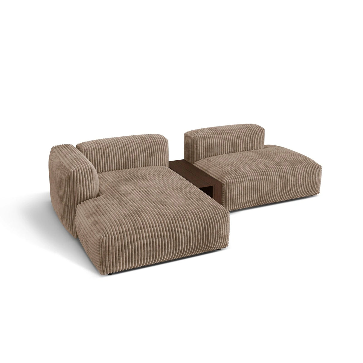 Martina modulares Ecksofa, Linke Seite, aus Cord in Acorn (Tilia 17), 285x176 cm
 von Micadoni – Bild 4