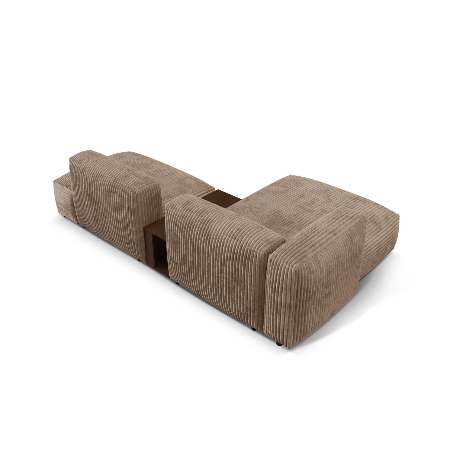 Martina modulares Ecksofa, Linke Seite, aus Cord in Acorn (Tilia 17), 285x176 cm
 von Micadoni – Bild 5