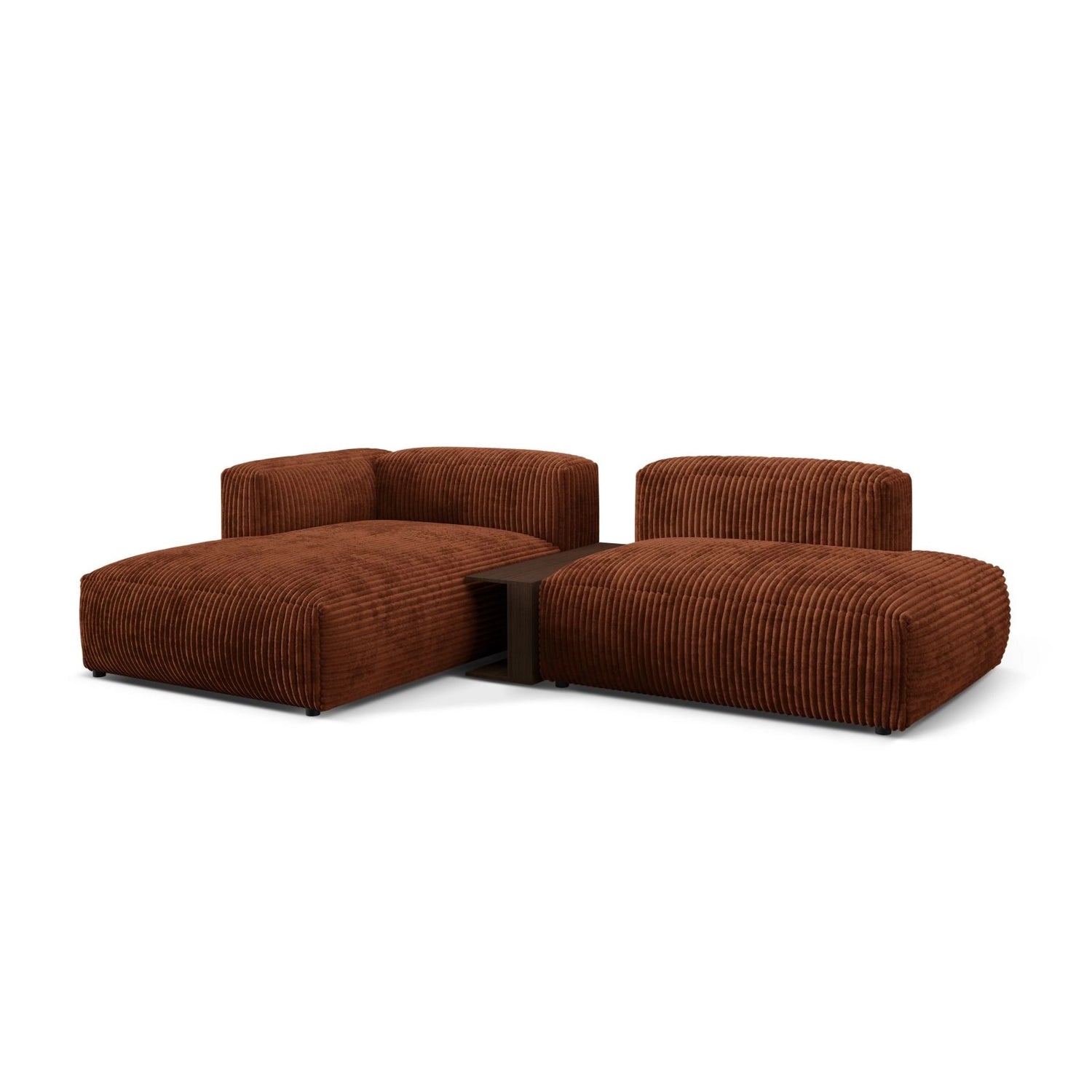 Martina modulares Ecksofa, Linke Seite, aus Cord in Brick (Tilia 52), 285x176 cm
 von Micadoni – Bild 3