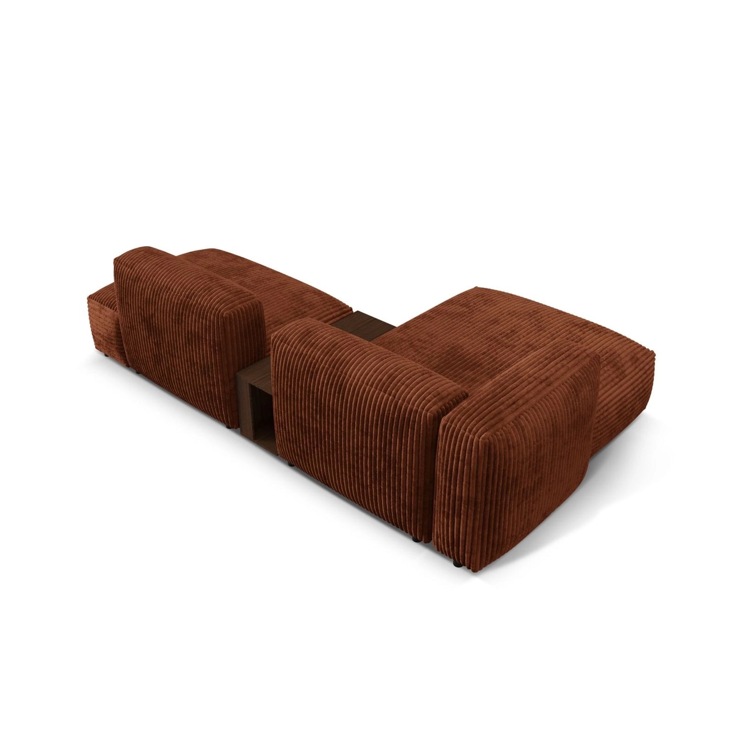 Martina modulares Ecksofa, Linke Seite, aus Cord in Brick (Tilia 52), 285x176 cm
 von Micadoni – Bild 5