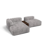 Martina modulares Ecksofa, Linke Seite, aus Cord in Hellgrau (Tilia 86), 285x176 cm
 von Micadoni – Bild 4