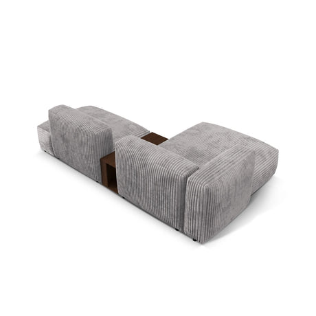 Martina modulares Ecksofa, Linke Seite, aus Cord in Hellgrau (Tilia 86), 285x176 cm
 von Micadoni – Bild 5