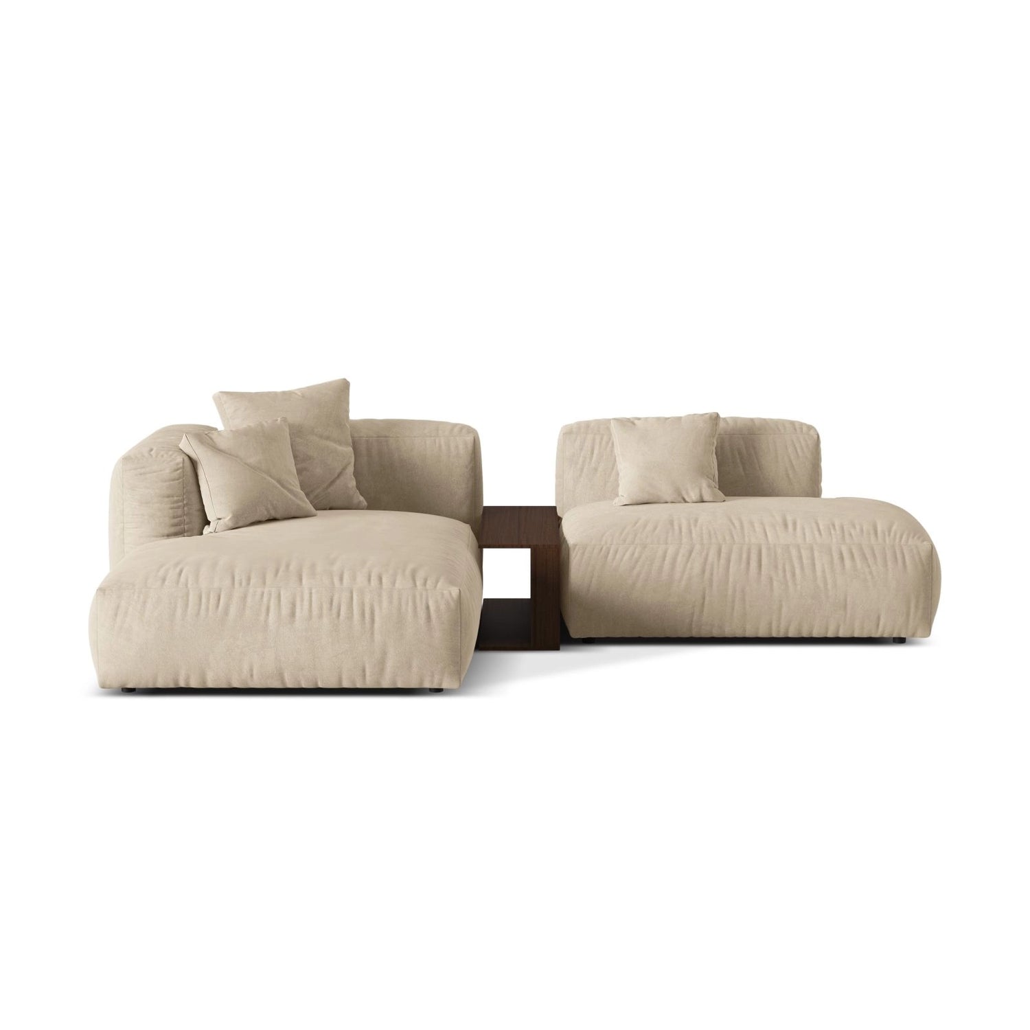 Martina modulares Ecksofa, Linke Seite, aus Samt, Cord oder Strukturstoff, 285x176 cm von Micadoni – Bild 1