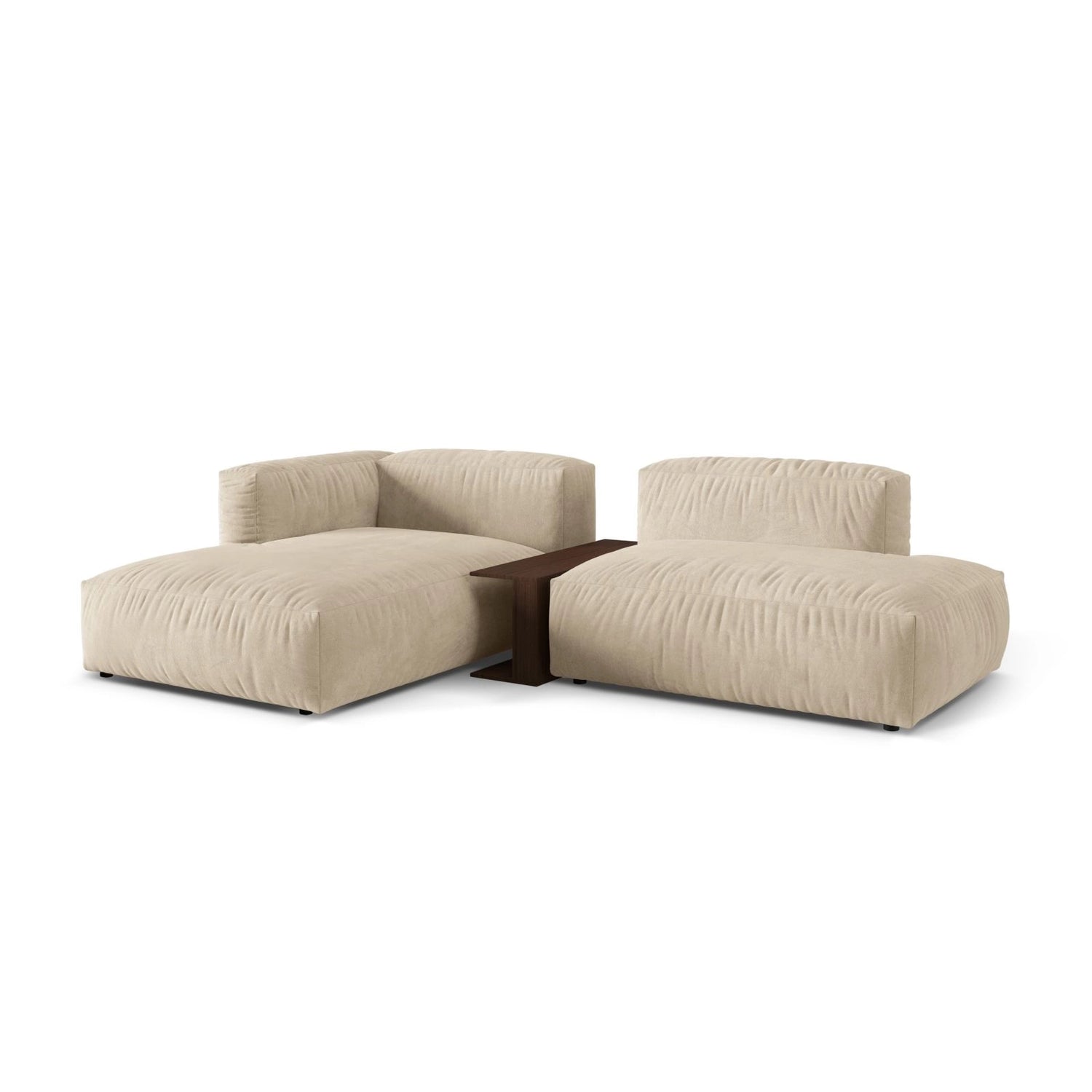 Martina modulares Ecksofa, Linke Seite, aus Samt, Cord oder Strukturstoff, 285x176 cm von Micadoni – Bild 3