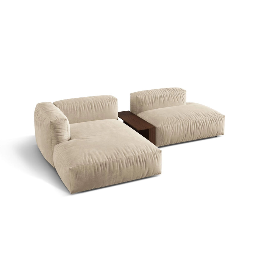 Martina modulares Ecksofa, Linke Seite, aus Samt, Cord oder Strukturstoff, 285x176 cm von Micadoni – Bild 4