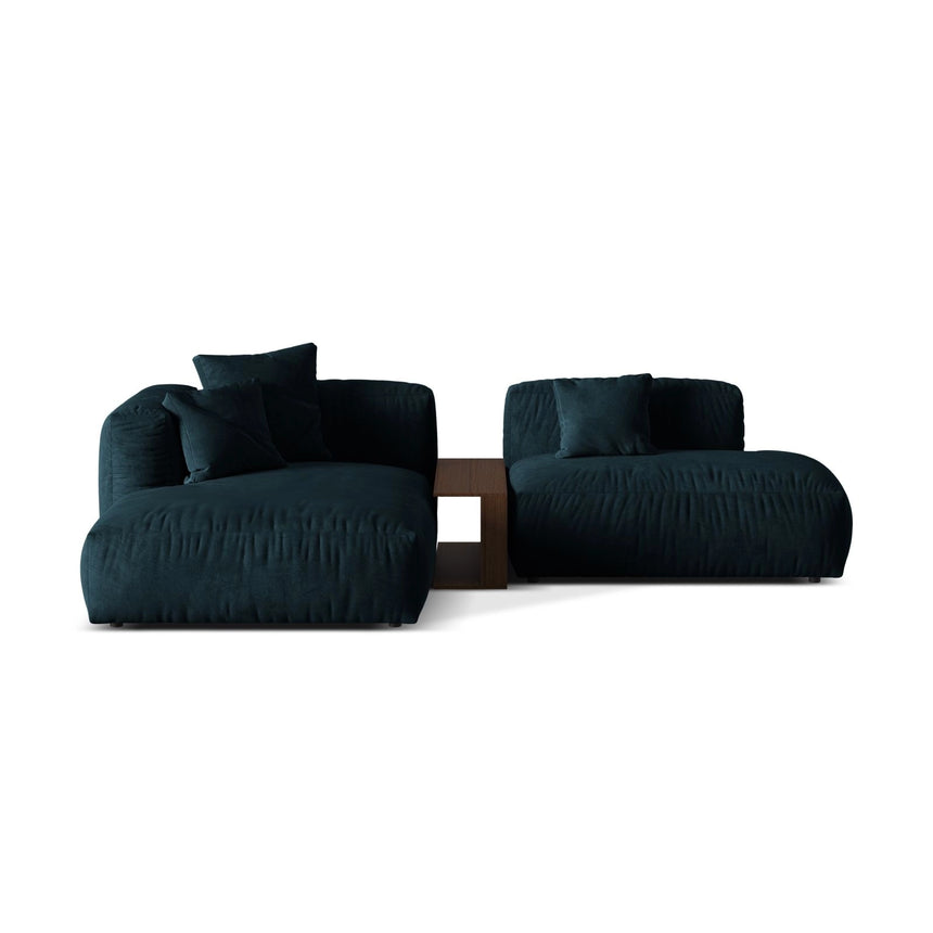 Martina modulares Ecksofa, Linke Seite, aus Samt in Deep Petrol (Vogue 13), 285x176 cm
 von Micadoni – Bild 1