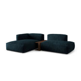 Martina modulares Ecksofa, Linke Seite, aus Samt in Deep Petrol (Vogue 13), 285x176 cm
 von Micadoni – Bild 3