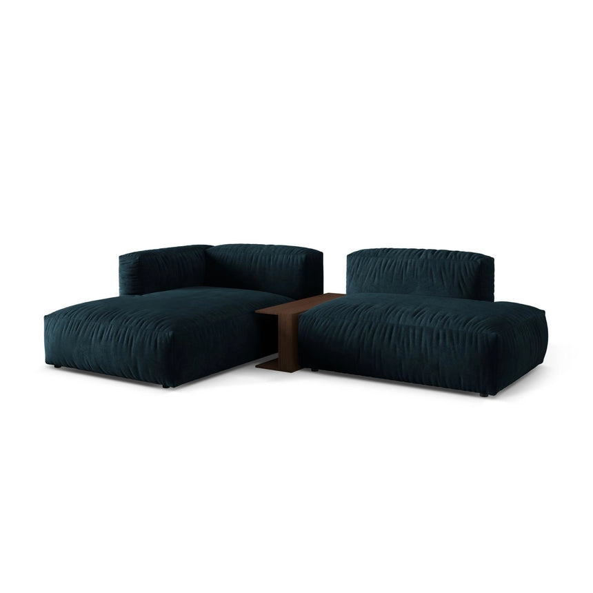 Martina modulares Ecksofa, Linke Seite, aus Samt in Deep Petrol (Vogue 13), 285x176 cm
 von Micadoni – Bild 3