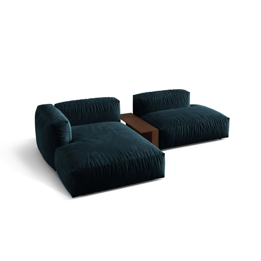 Martina modulares Ecksofa, Linke Seite, aus Samt in Deep Petrol (Vogue 13), 285x176 cm
 von Micadoni – Bild 4